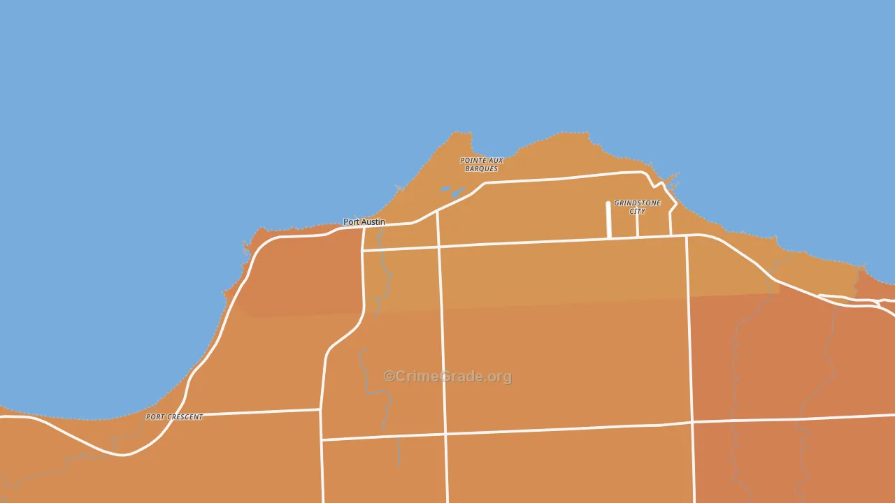 Pointe Aux Barques, MI Map of Assault Rates