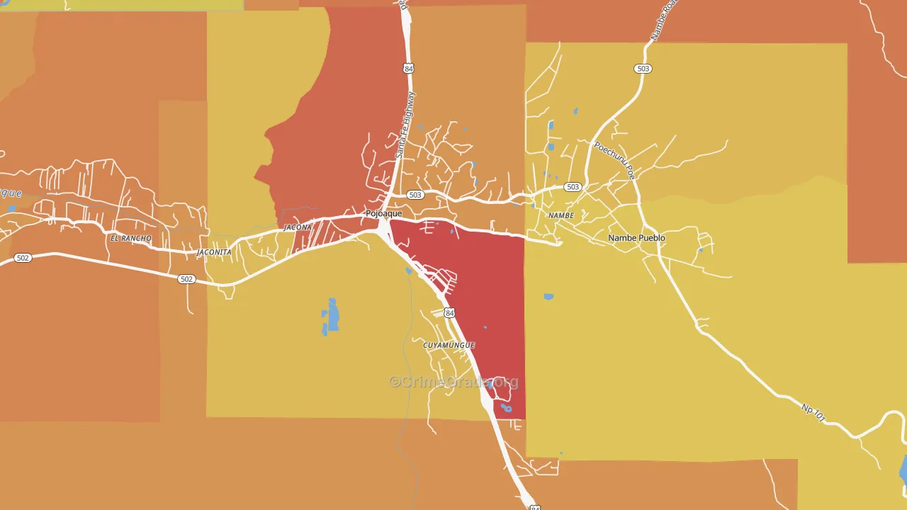 Pojoaque, NM Map of Assault Rates