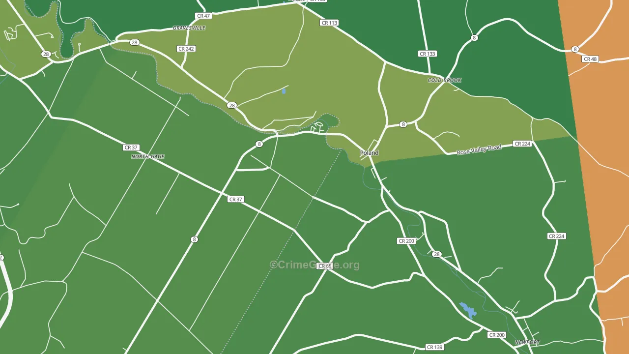 Poland, NY Map of Assault Rates