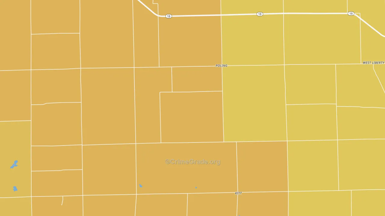 Poling, IN Map of Assault Rates