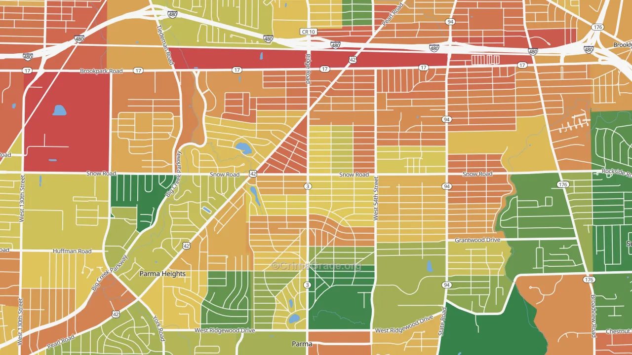 Polish Village, Parma, OH Map of Assault Rates