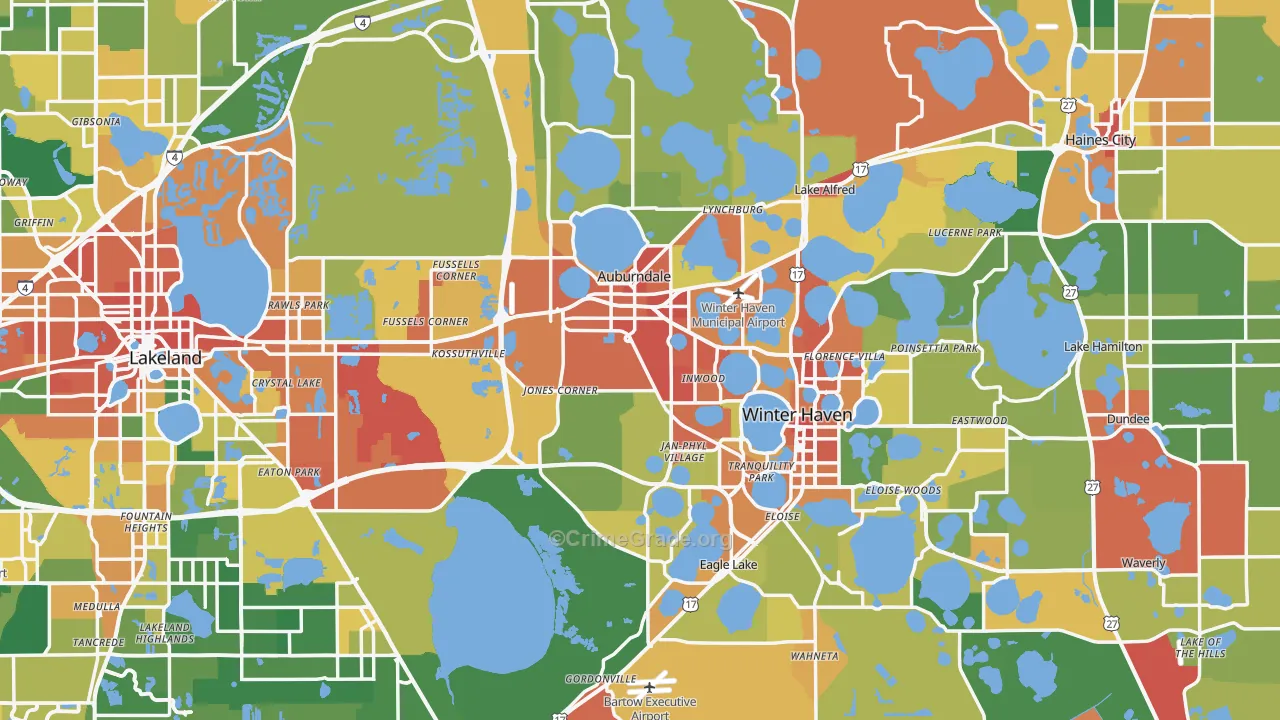 Polk County, FL Map of Assault Rates