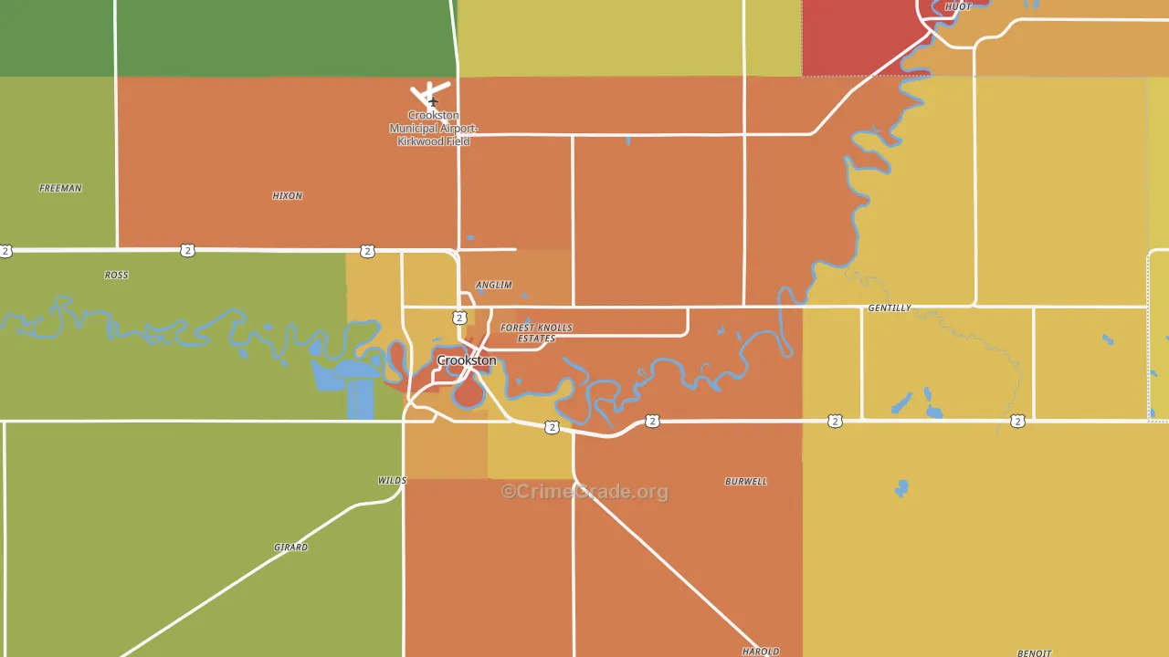 Polk County, MN Map of Assault Rates