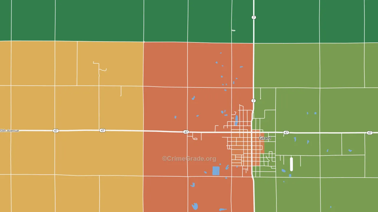 Polk, KS Map of Assault Rates
