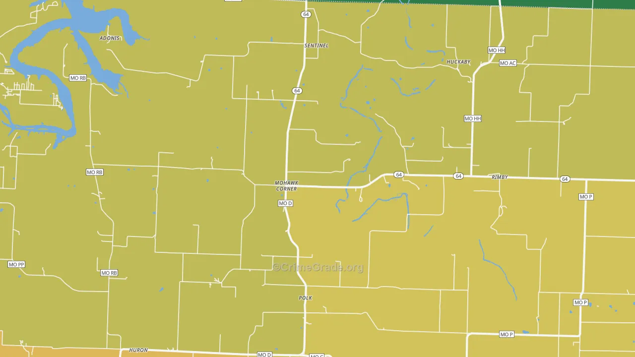 Polk, MO Map of Assault Rates