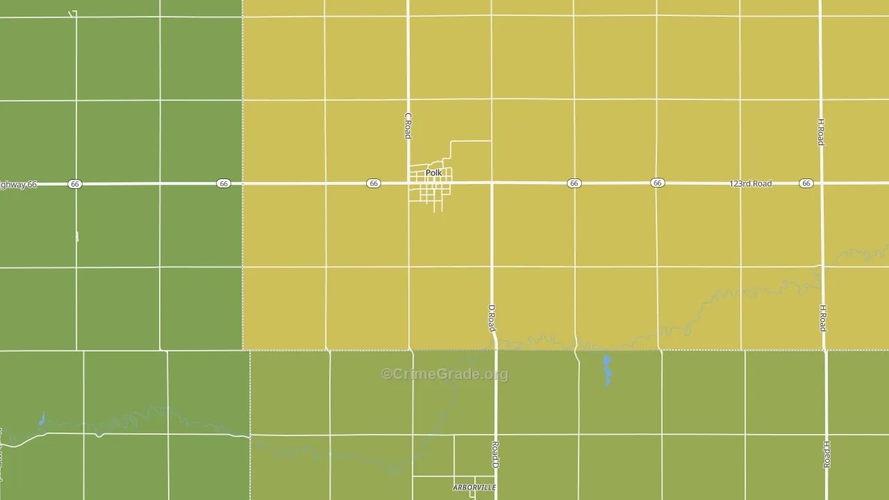 Polk, NE Map of Assault Rates