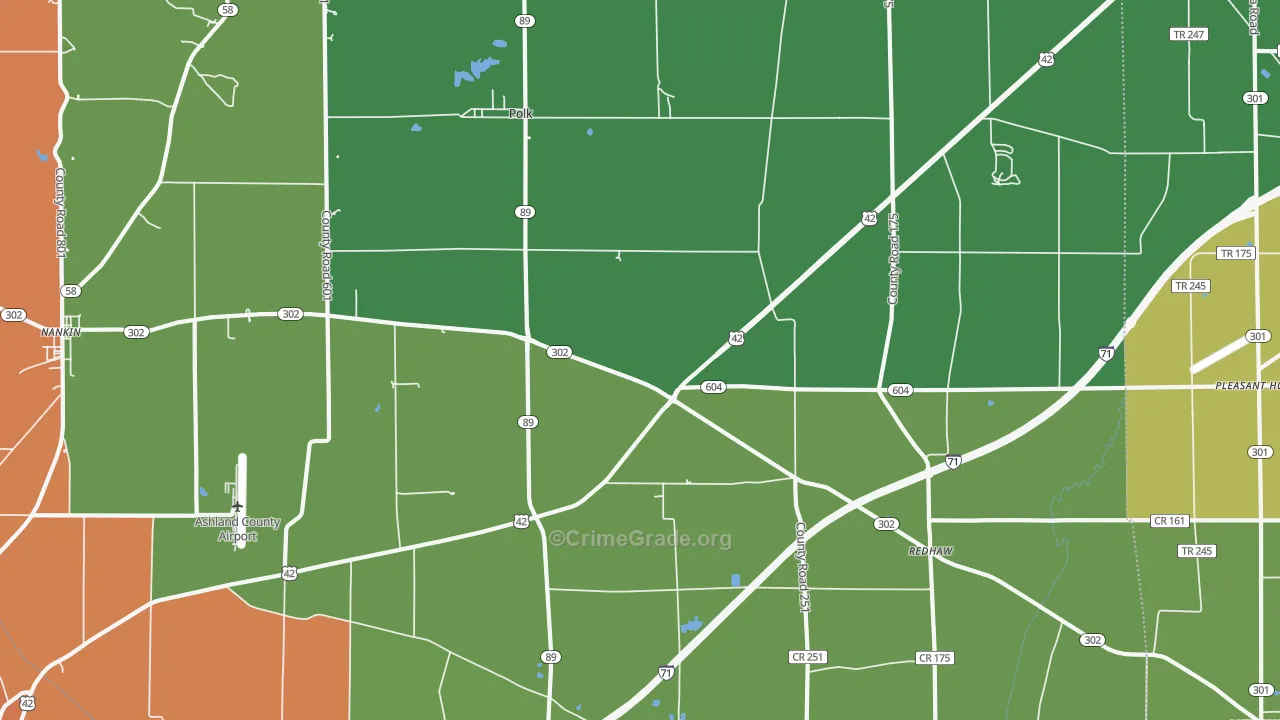 Polk, OH Map of Assault Rates