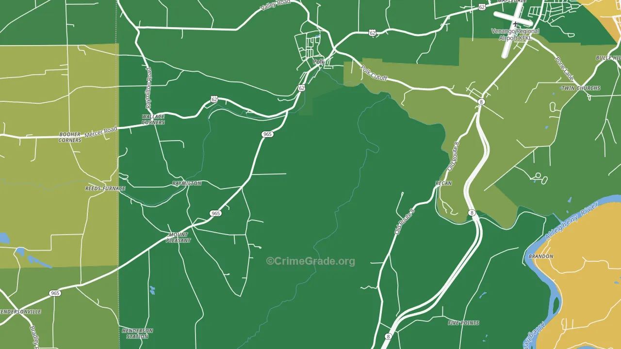 Polk, PA Map of Assault Rates
