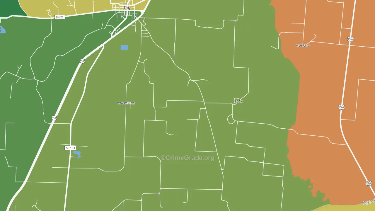 Polk, TN Map of Assault Rates