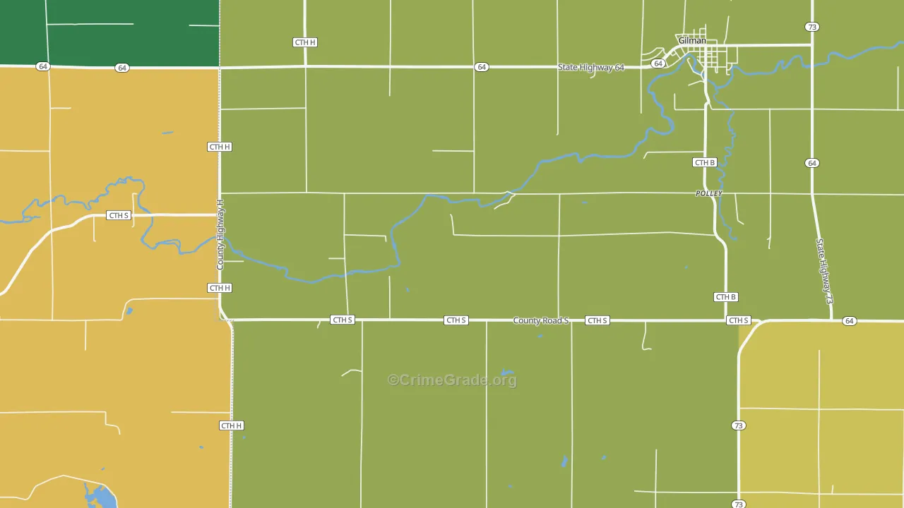 Polley, WI Map of Assault Rates