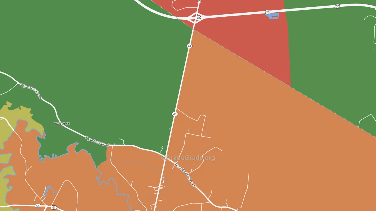 Pollocks, NC Map of Assault Rates