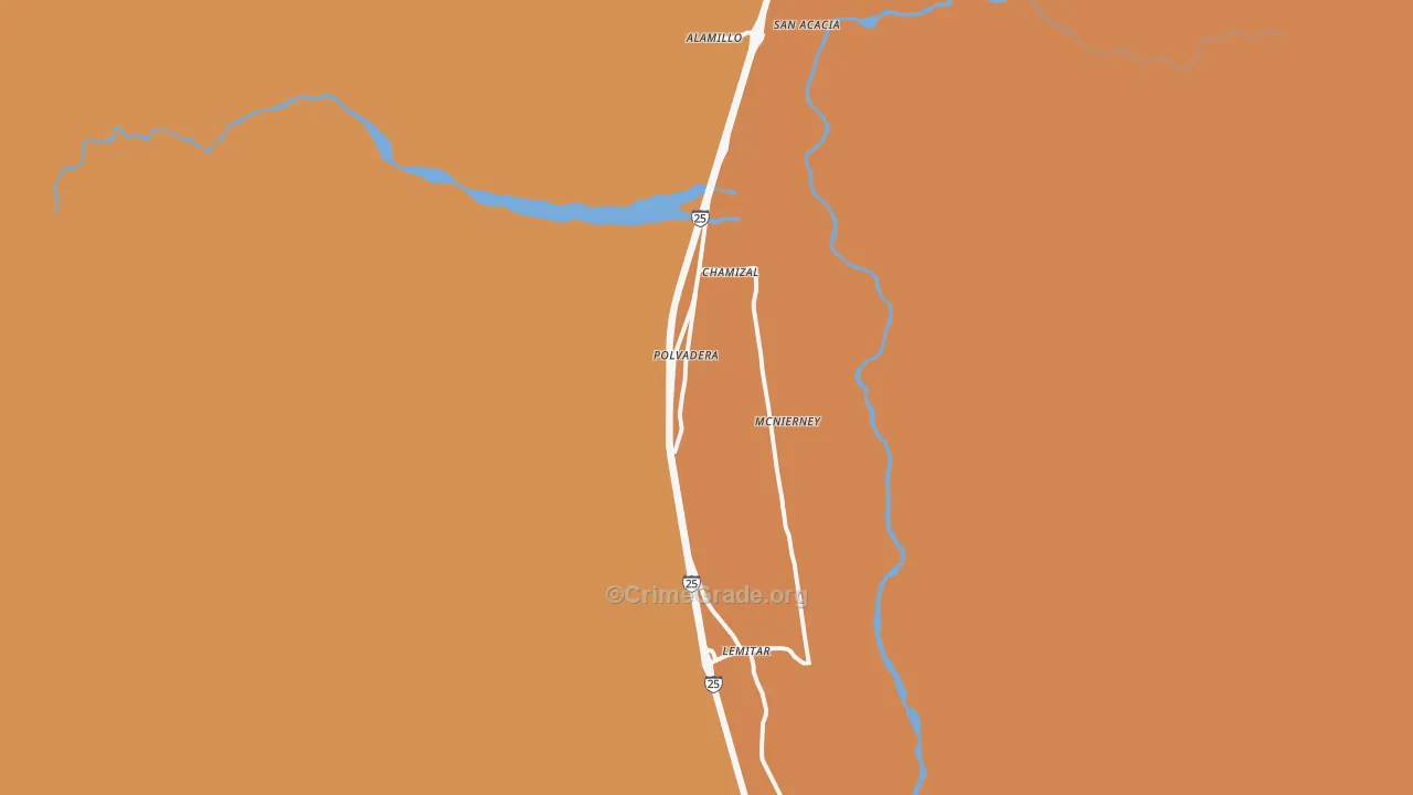 Polvadera, NM Map of Assault Rates