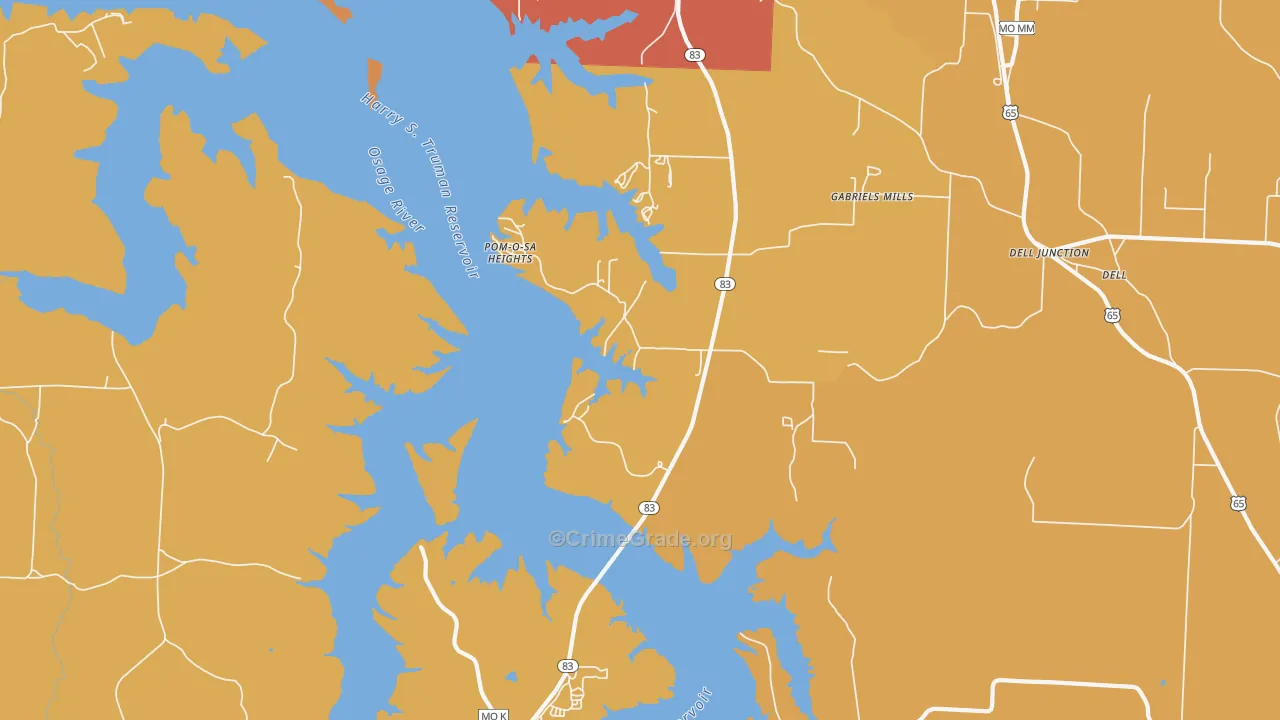 Pom-o-sa Heights, MO Map of Assault Rates