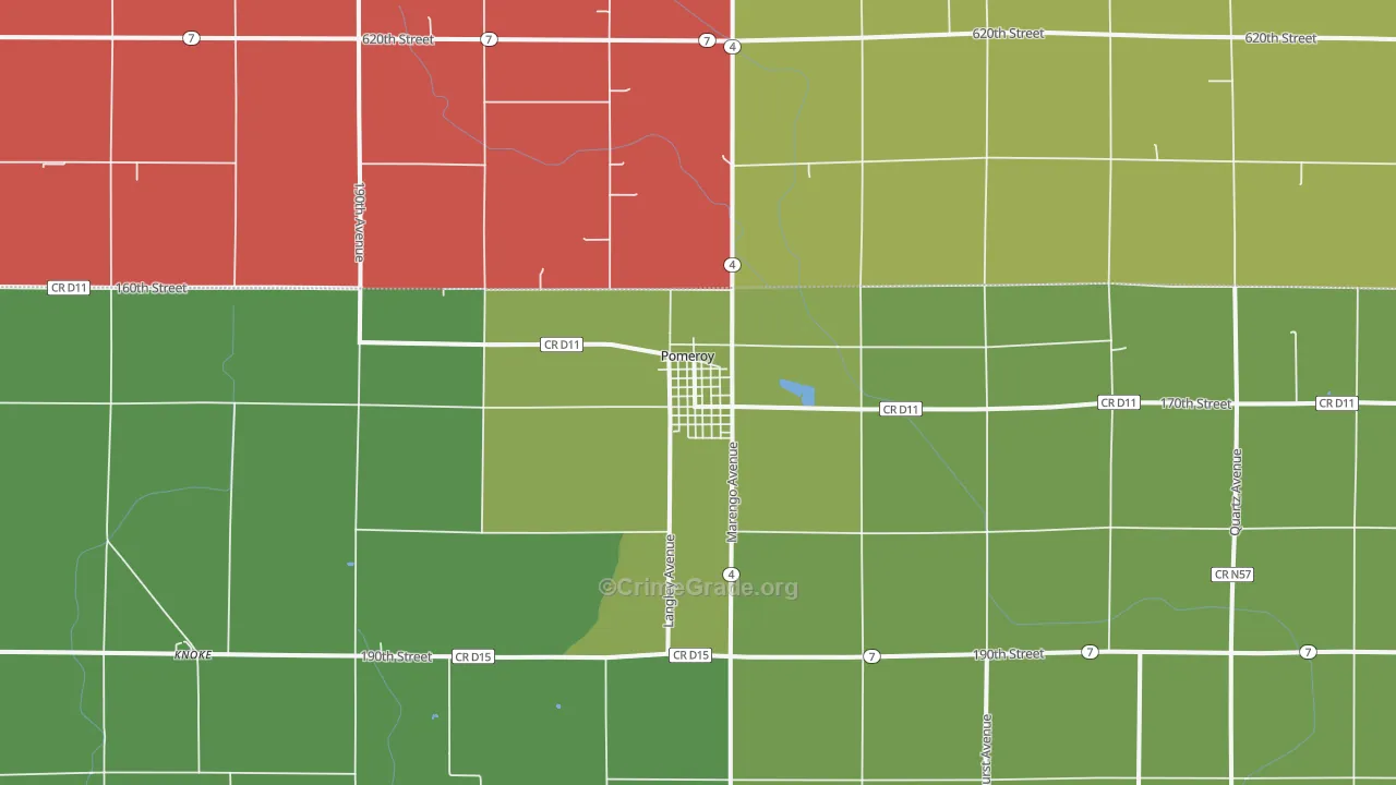 Pomeroy, IA Map of Assault Rates