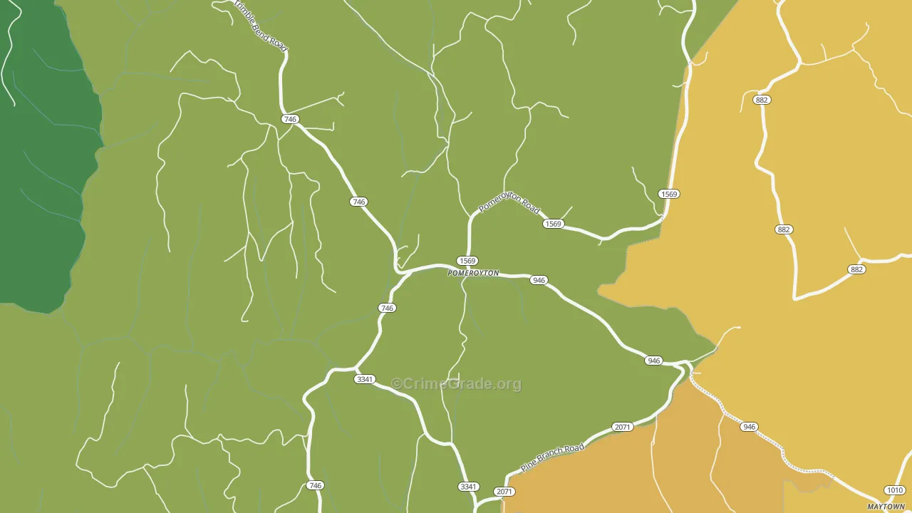 Pomeroyton, KY Map of Assault Rates
