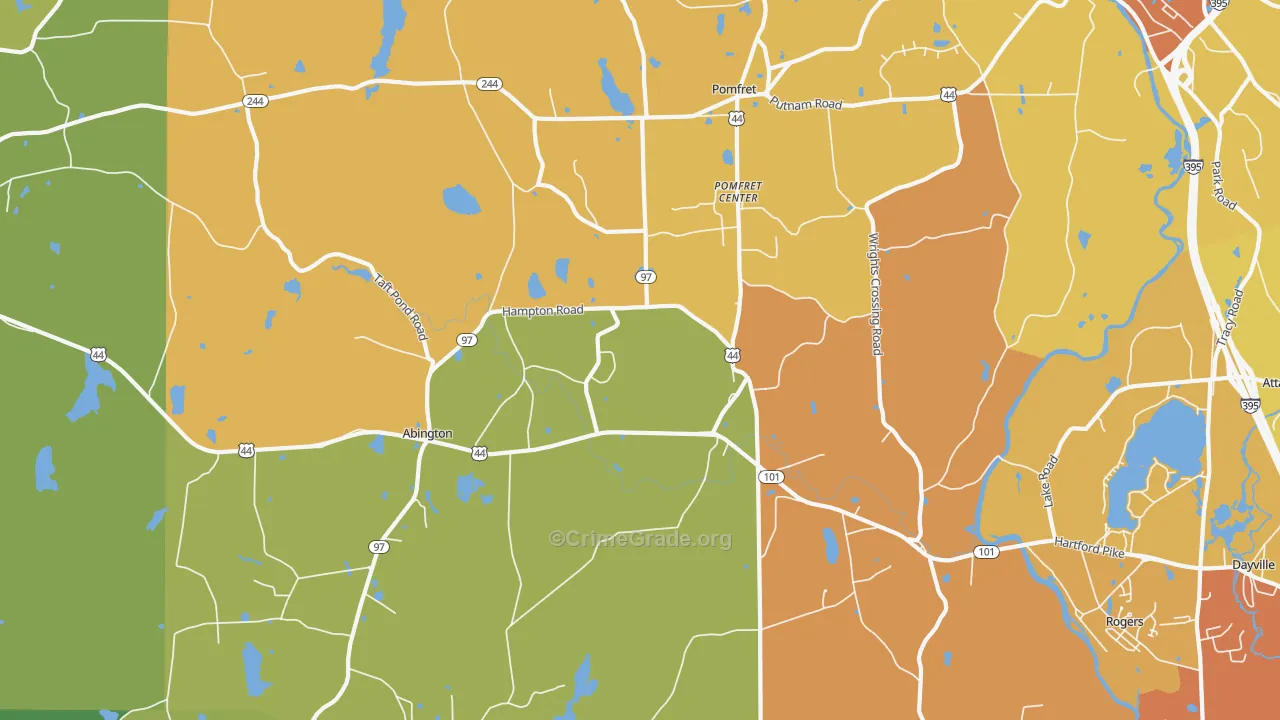Pomfret Center, CT Map of Assault Rates