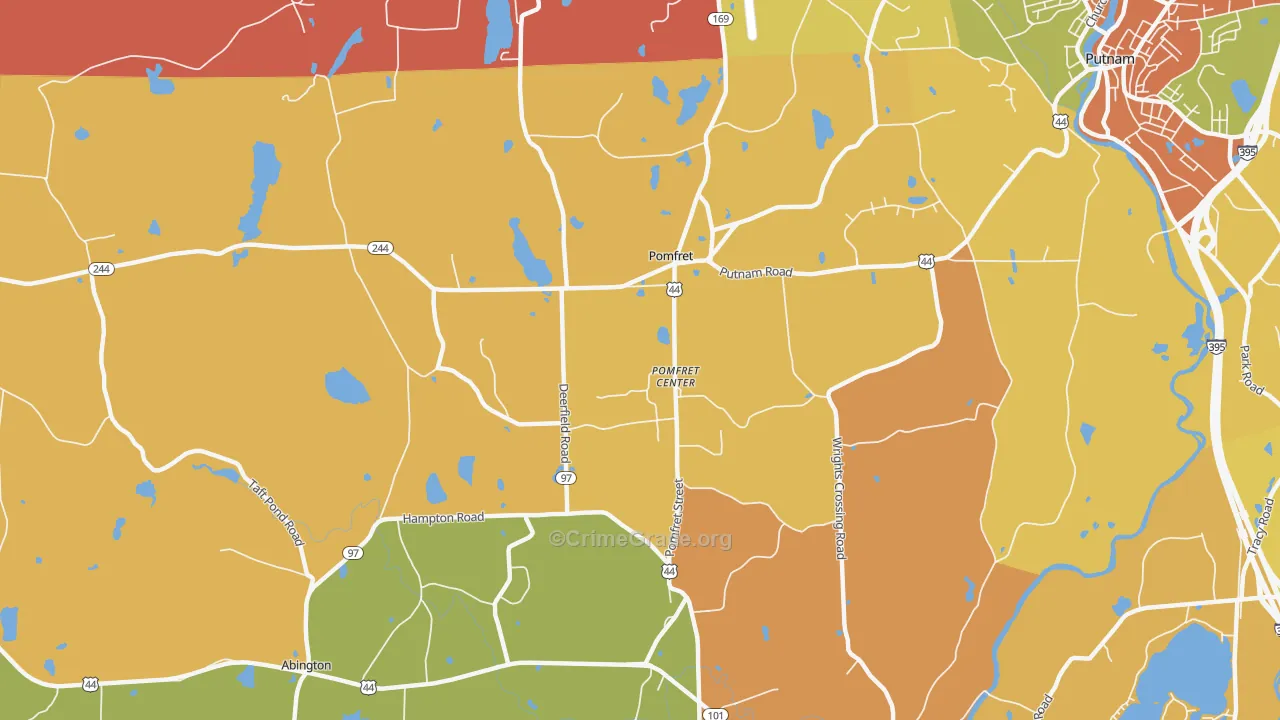 Pomfret, CT Map of Assault Rates