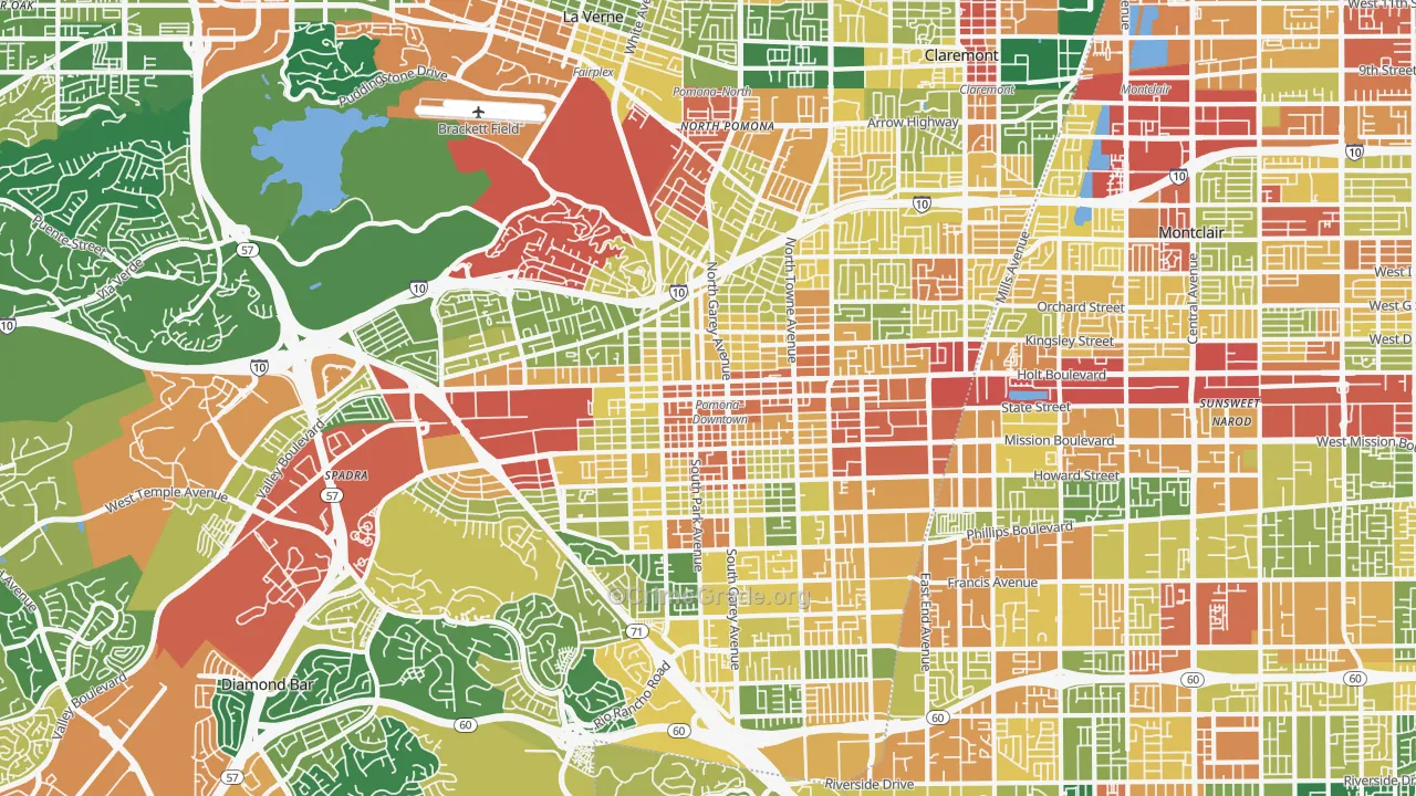 Pomona, CA Map of Assault Rates