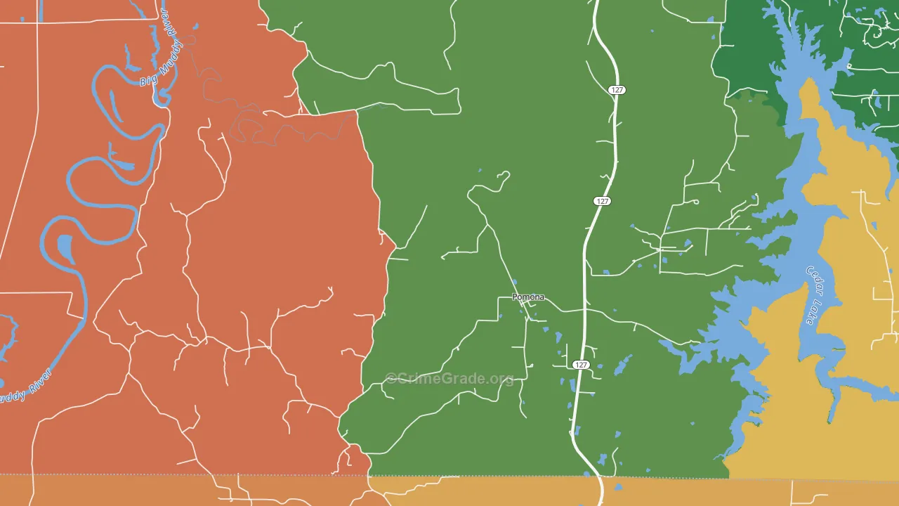 Pomona, IL Map of Assault Rates