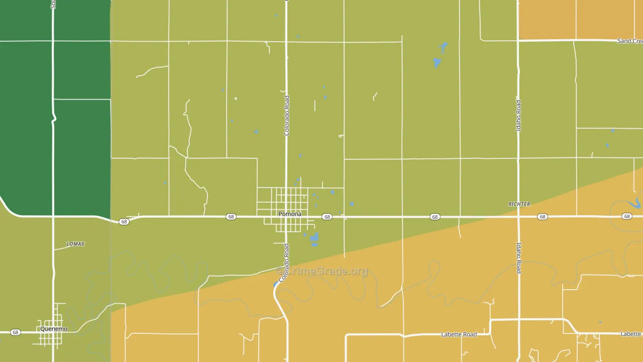 Pomona, KS Map of Assault Rates