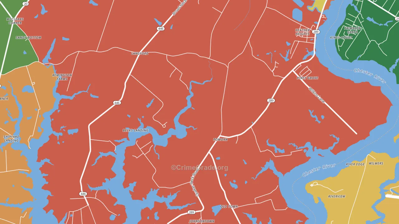 Pomona, MD Map of Assault Rates