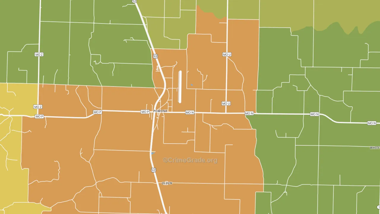 Pomona, MO Map of Assault Rates