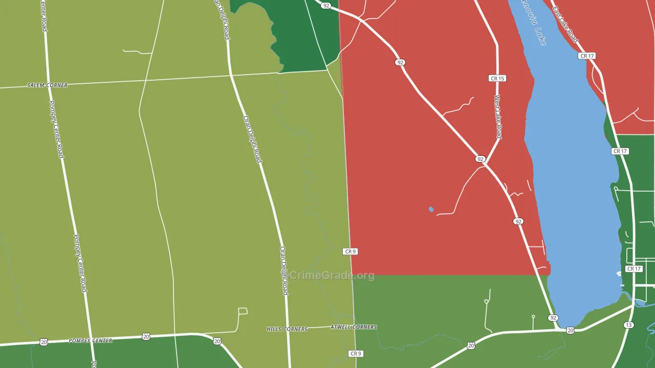 Pompey Center, NY Map of Assault Rates