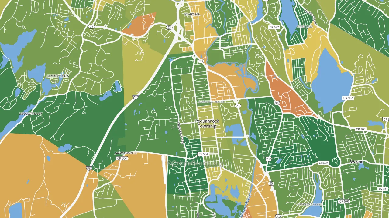 Pompton Plains, NJ Map of Assault Rates