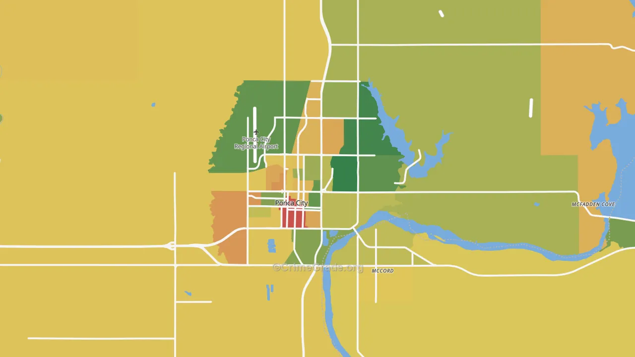 Ponca City, OK Map of Assault Rates