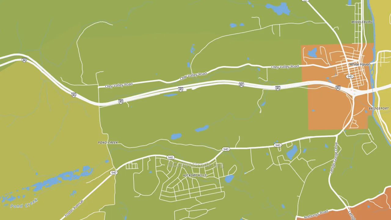 Pond Creek, PA Map of Assault Rates