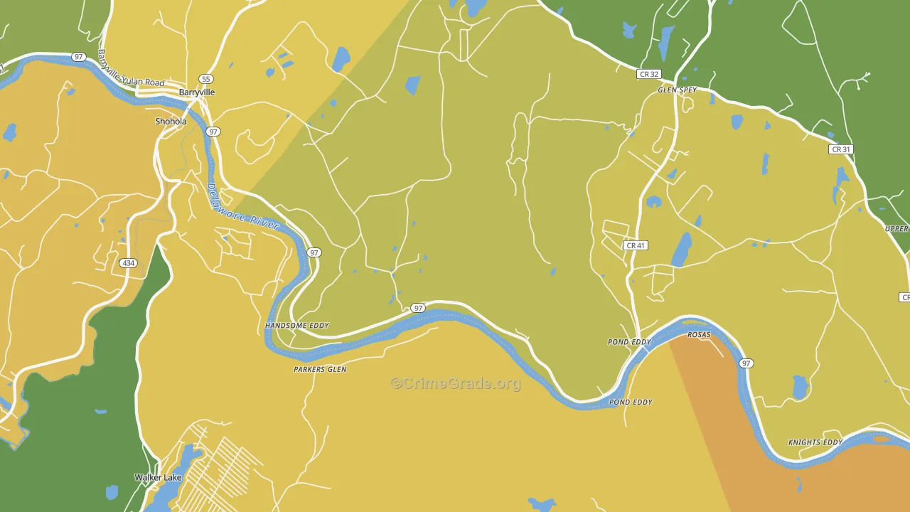 Pond Eddy, NY Map of Assault Rates