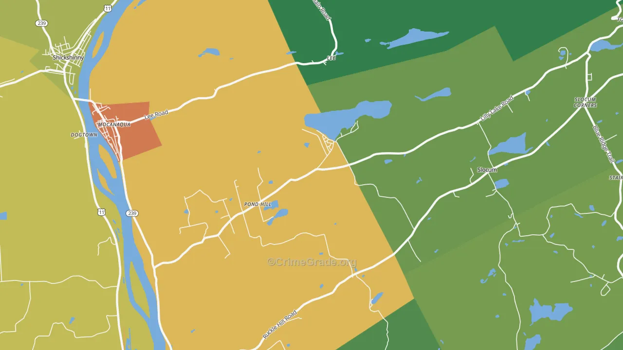 Pond Hill, PA Map of Assault Rates