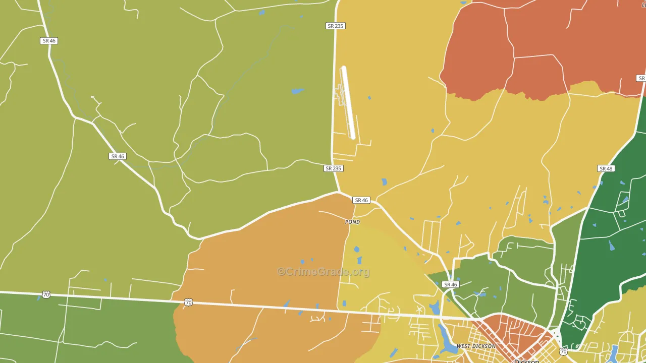 Pond, TN Map of Assault Rates