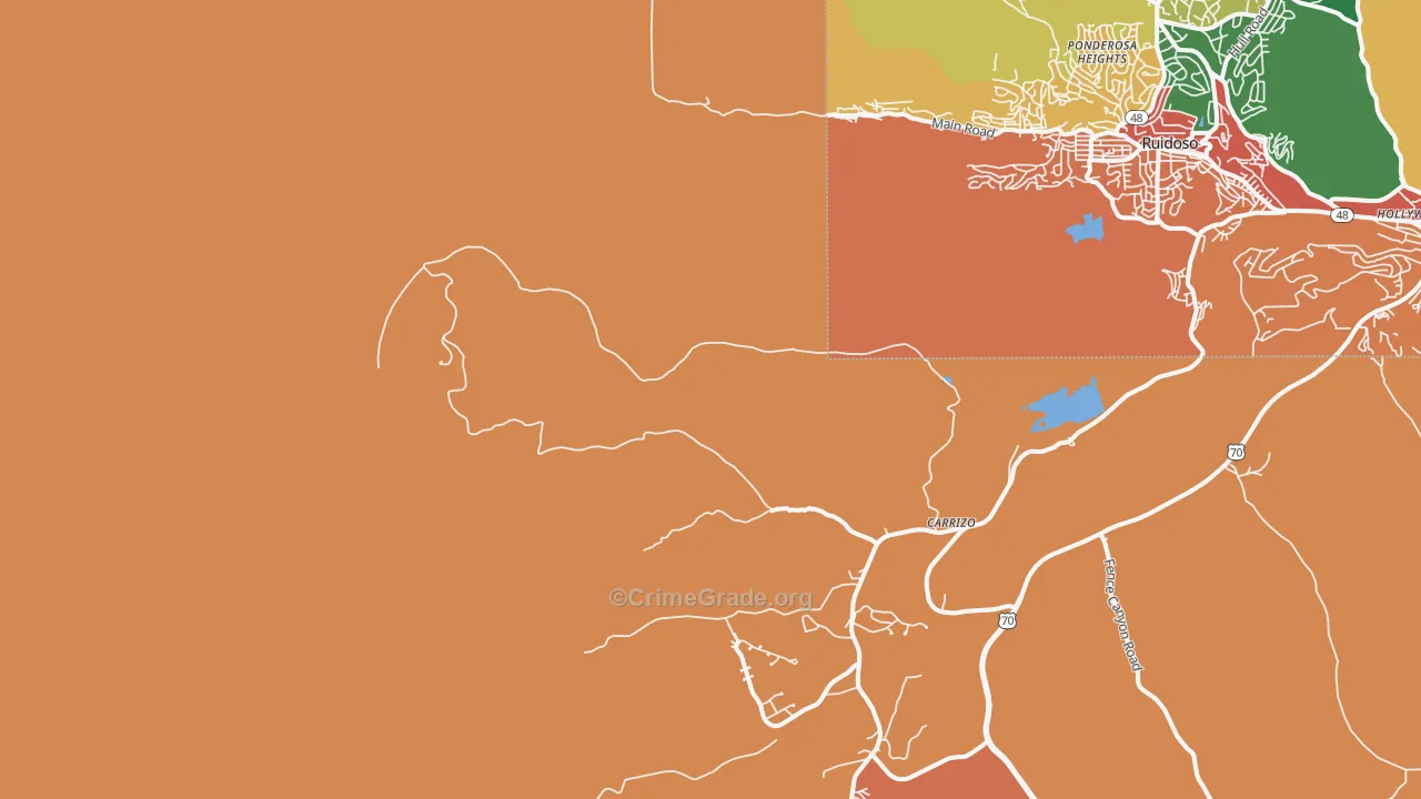 Ponderosa Heights, NM Map of Assault Rates