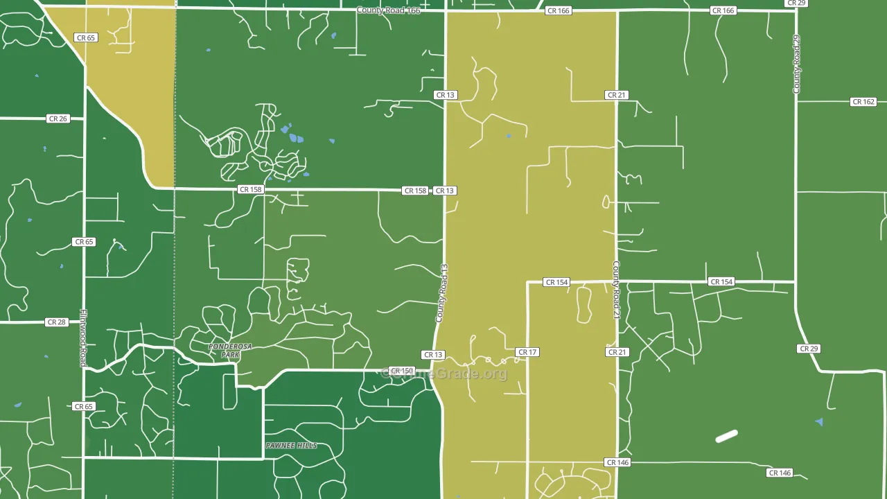 Ponderosa Park, CO Map of Assault Rates