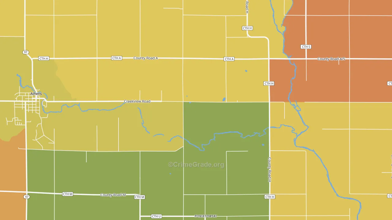 Poniatowski, WI Map of Assault Rates