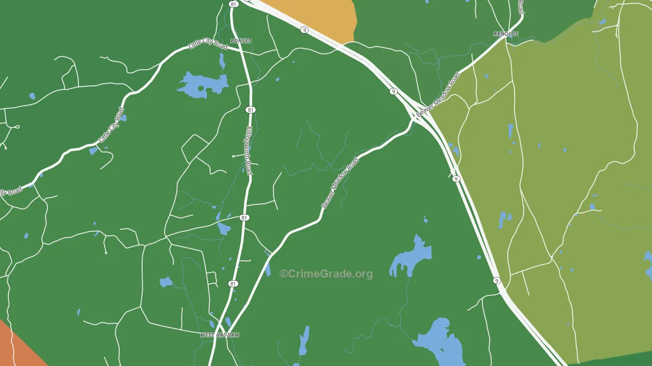 Ponset, CT Map of Assault Rates