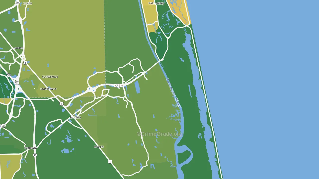 Ponte Vedra Beach, FL Map of Assault Rates