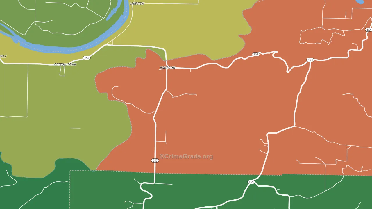 Pontoon, AR Map of Assault Rates