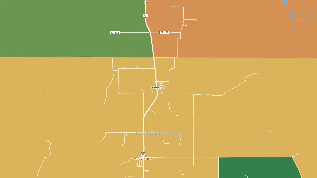 Pontotoc, OK Map of Assault Rates