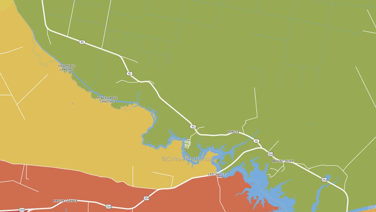 Ponzer, NC Map of Assault Rates
