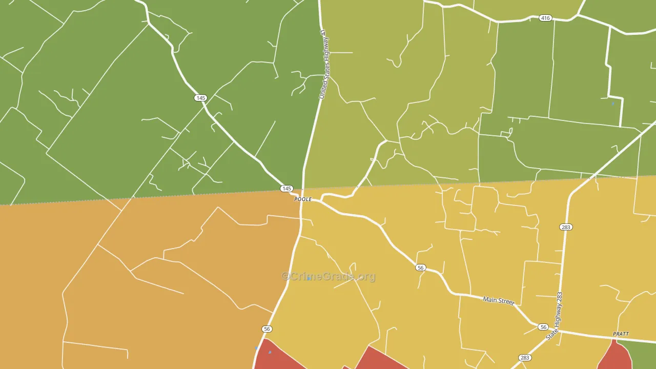 Poole, KY Map of Assault Rates