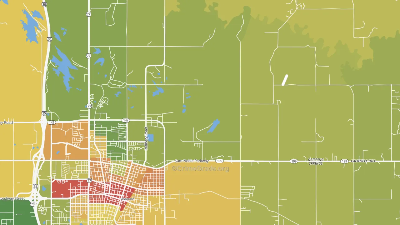 Pooleville, OK Map of Assault Rates