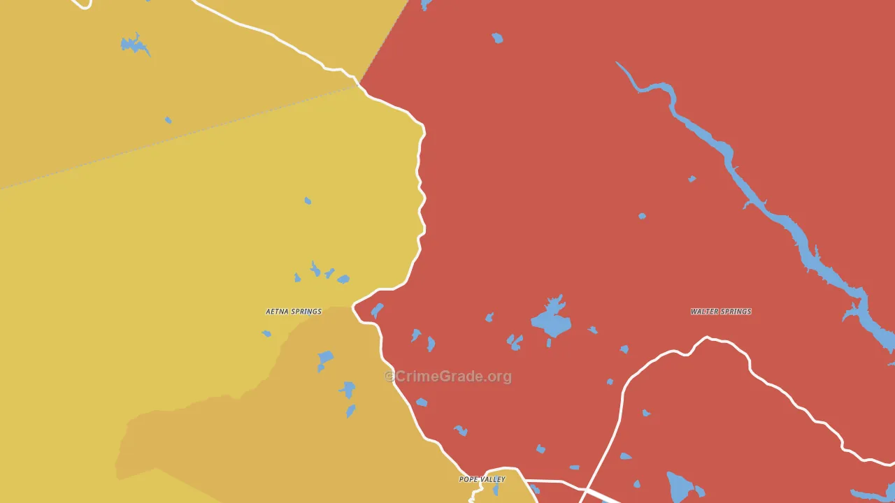Pope Valley, CA Map of Assault Rates
