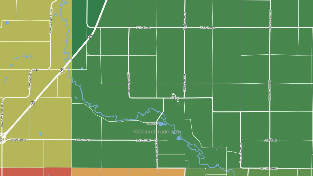 Popejoy, IA Map of Assault Rates