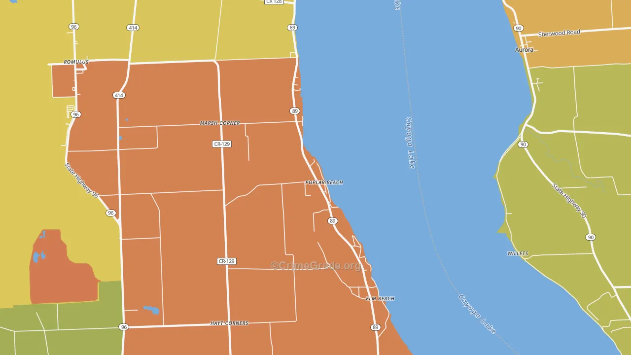Poplar Beach, NY Map of Assault Rates