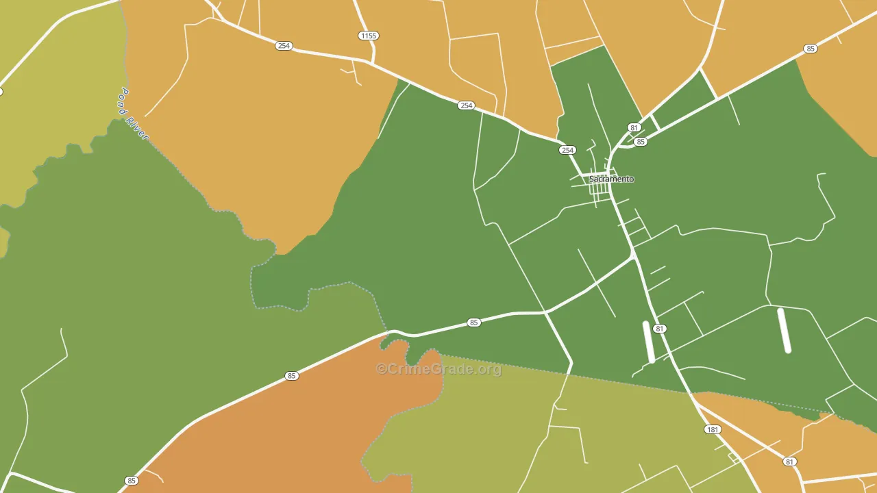 Poplar Grove, KY Map of Assault Rates