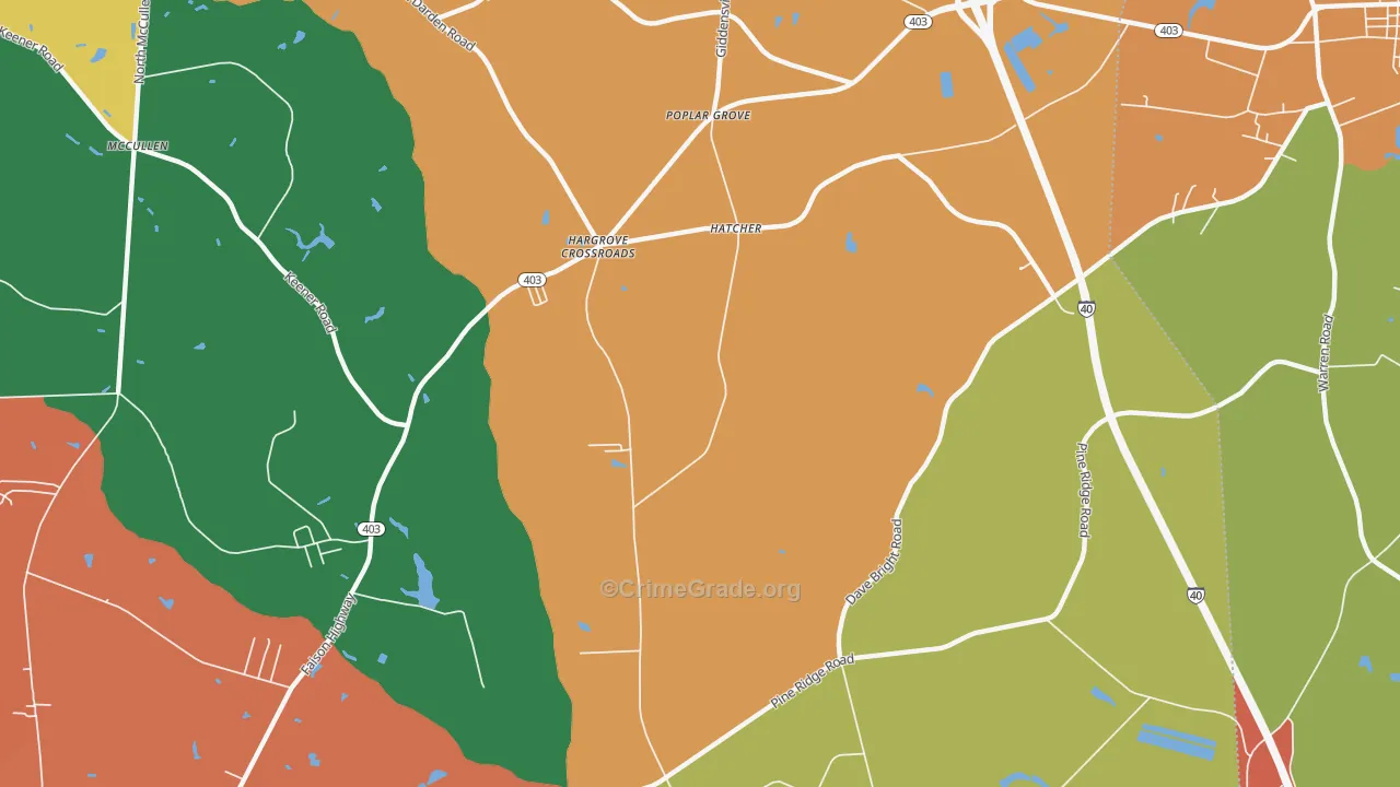 Poplar Grove, NC Map of Assault Rates
