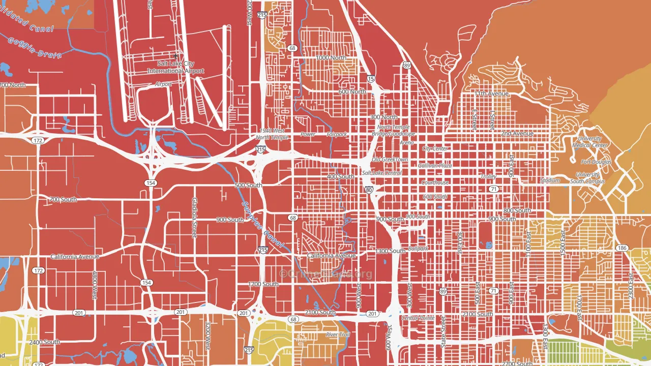 Poplar Grove, Salt Lake City, UT Map of Assault Rates