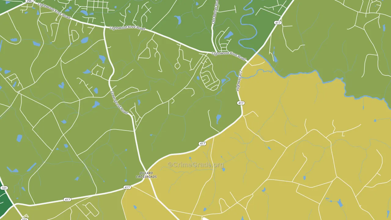Poplar Springs, SC Map of Assault Rates
